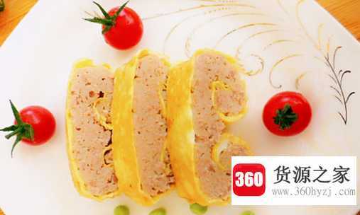鸡蛋皮卷肉的做法