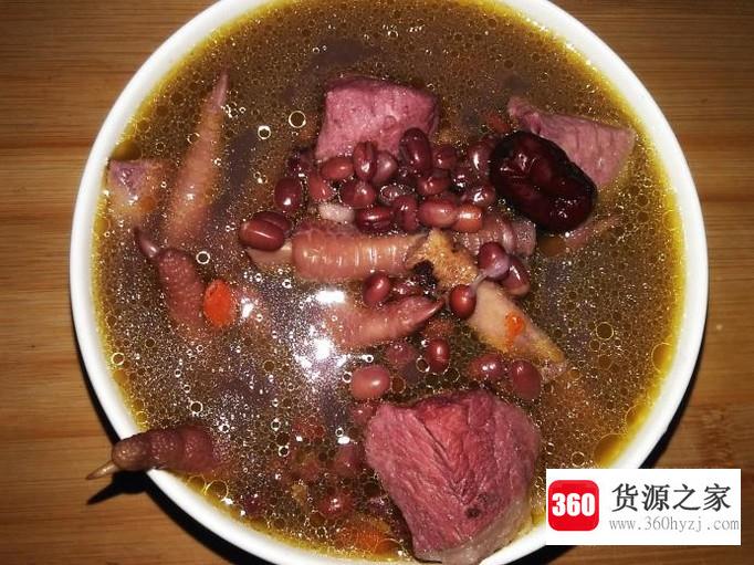 鸡脚瘦肉红豆汤的做法