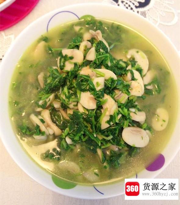 荠菜炒蘑菇片的家常做法