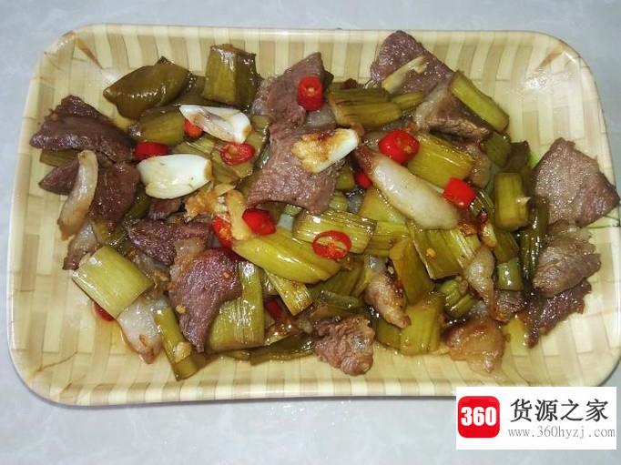 猪肉炒酸芋苗的做法