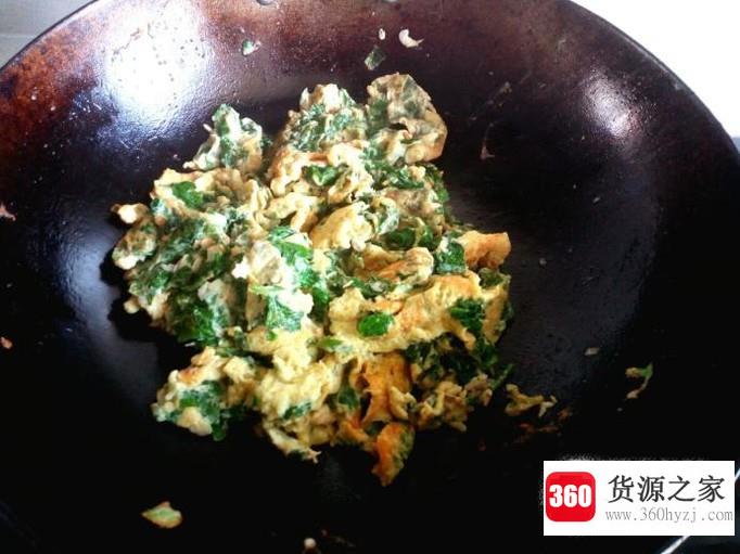 芹菜叶炒虾皮鸡蛋的家常做法