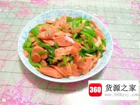 青椒炒火腿的家常做法