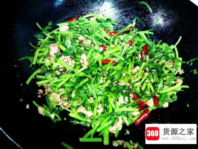 肉末炒茼蒿的家常做法