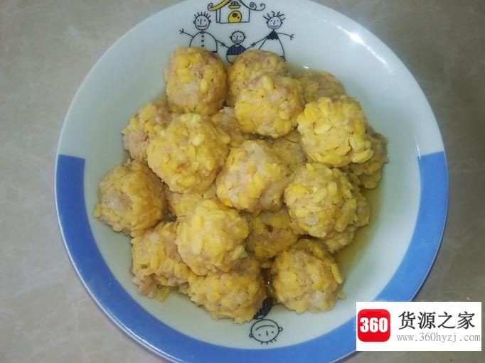 蒸绿豆肉丸的做法