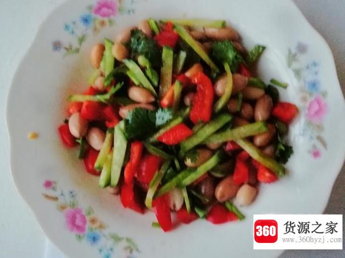 彩椒萝卜拌花生青豆的做法
