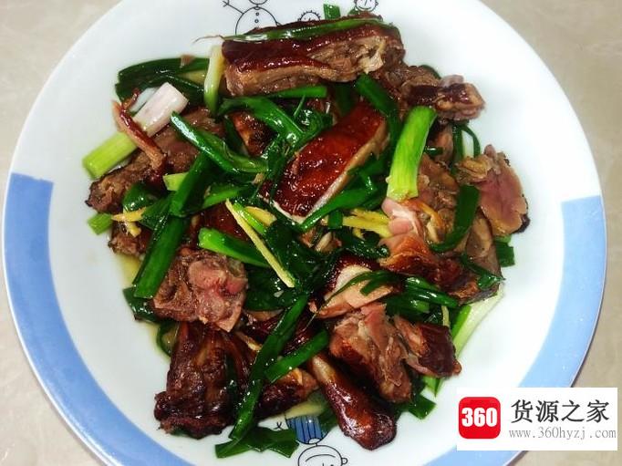 香葱炒熏鸭的做法
