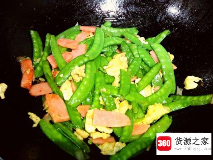 荷兰豆炒火腿肠鸡蛋的家常做法
