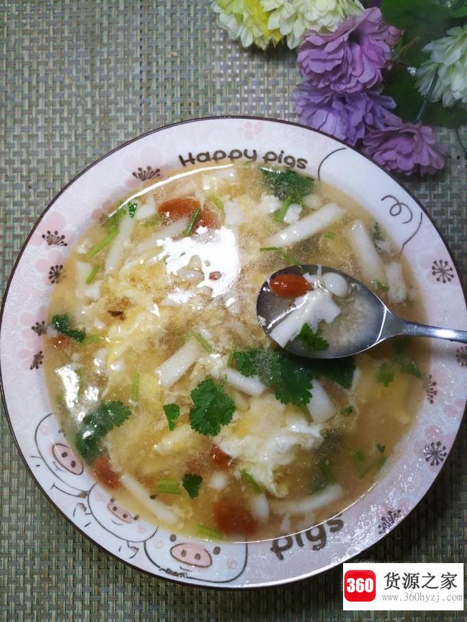 怎样做美味的白玉菇枸杞鸡蛋汤？