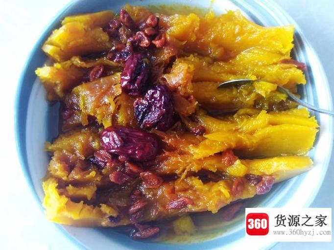 非常香甜的枸杞炖南瓜的做法