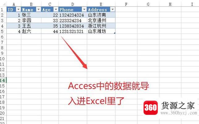 怎么将access中的数据导入进excel