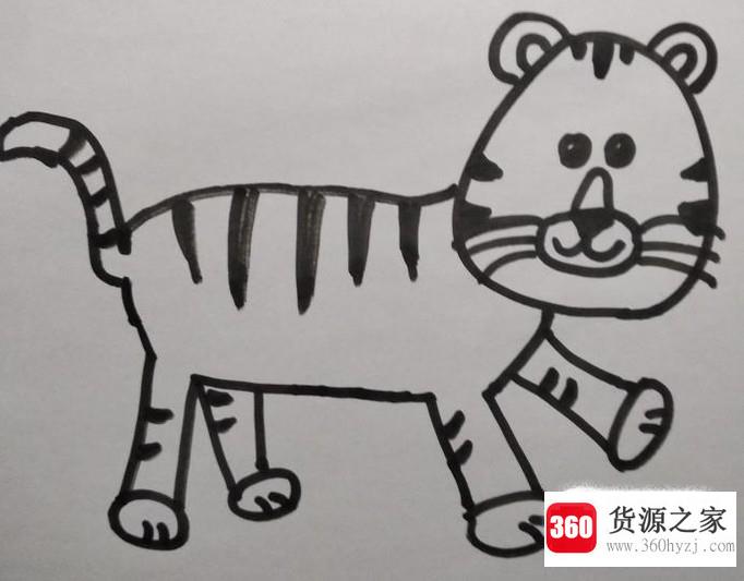 老虎的简笔画怎么画
