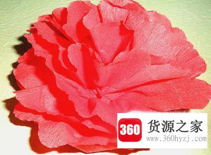 皱纹纸怎么折两色花